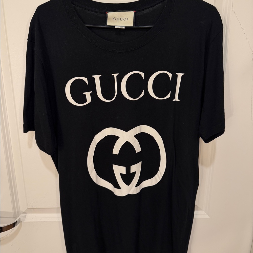 Gucci Black Tee with Subtle White Tag